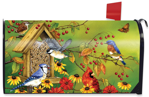 Fall Friends Birds Magnetic Mailbox Cover