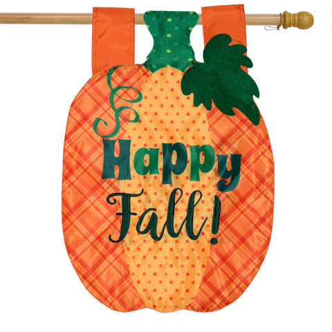 Fall Pumpkin Applique House Flag