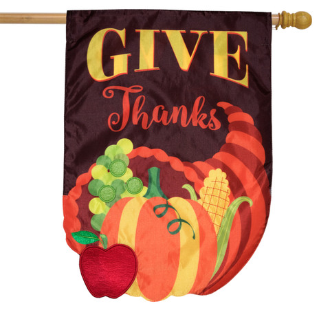 Cornucopia Applique Autumn House Flag