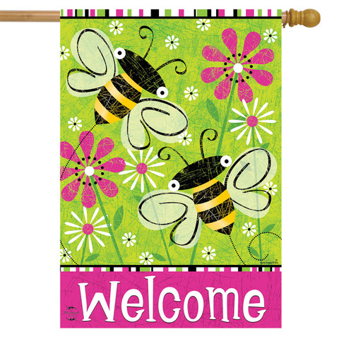 Buzzy Bees Spring House Flag