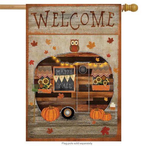 Fall Camper Welcome House Flag