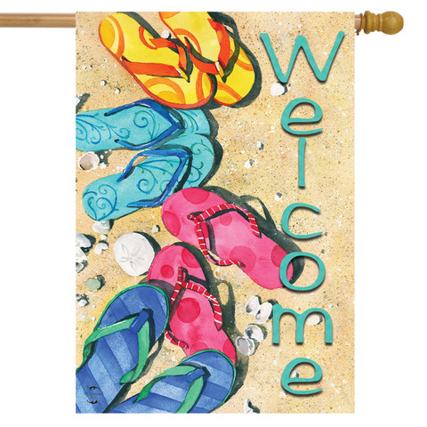 Beachy Flip Flops Summer House Flag