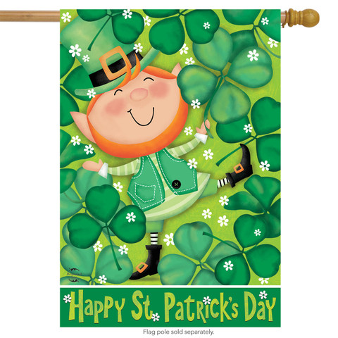 Lucky Leprechaun St. Patrick's Day House Flag