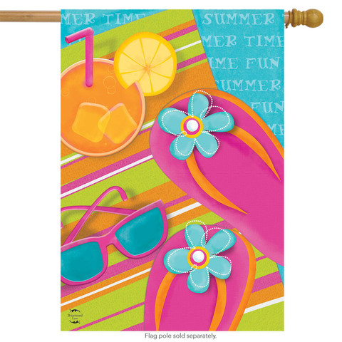 Pool Party Summer House Flag