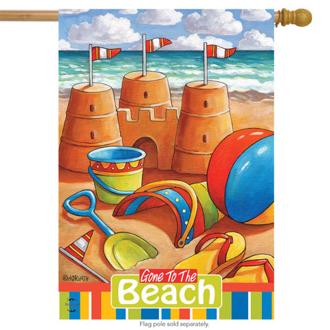 Gone to the Beach Summer House Flag