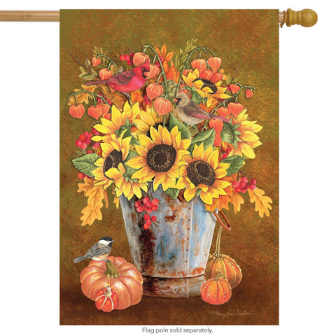 Autumn Arrangement Floral House Flag