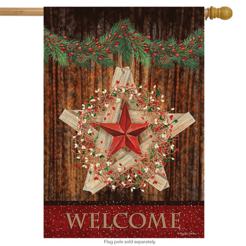 Holiday Barnstar Berries House Flag