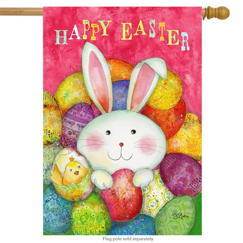 Happy Easter Eggs House Flag