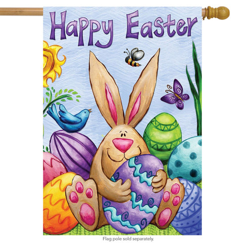 Happy Easter Bunny Holiday House Flag