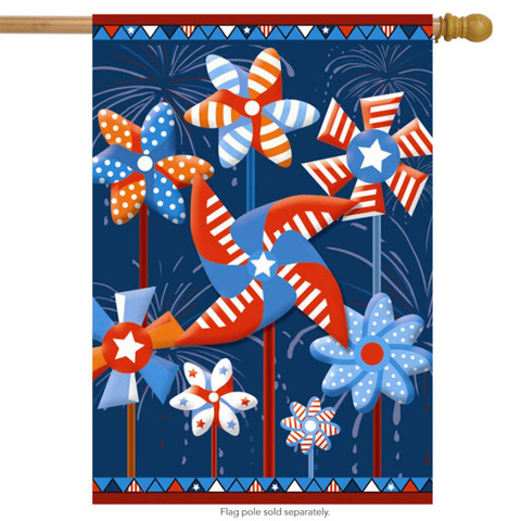 Patriotic Pinwheels House Flag