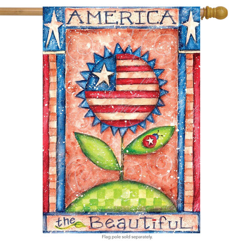 America the Beautiful Patriotic House Flag