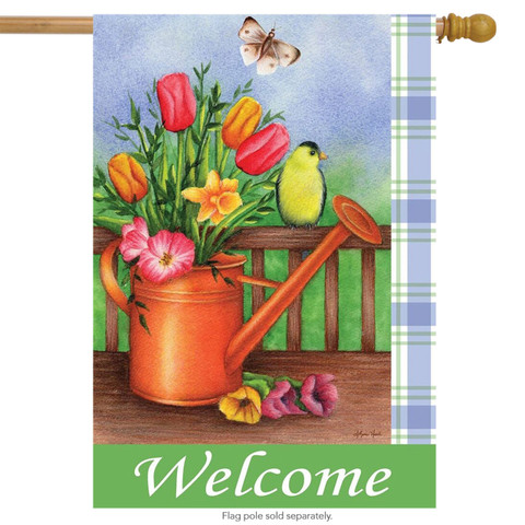 Welcome Spring Floral House Flag