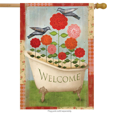 Garden Bath Tub Spring House Flag