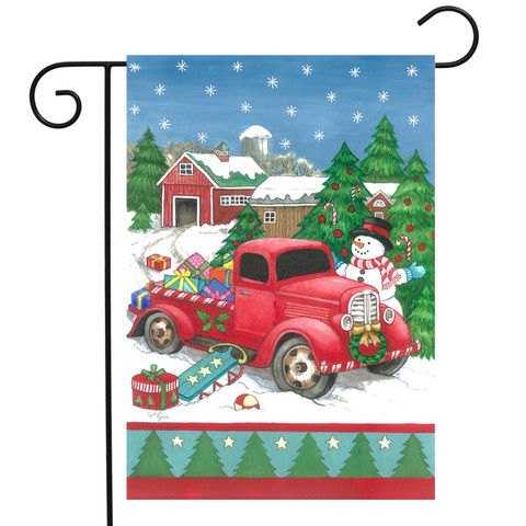 Festive Truck Christmas Garden Flag