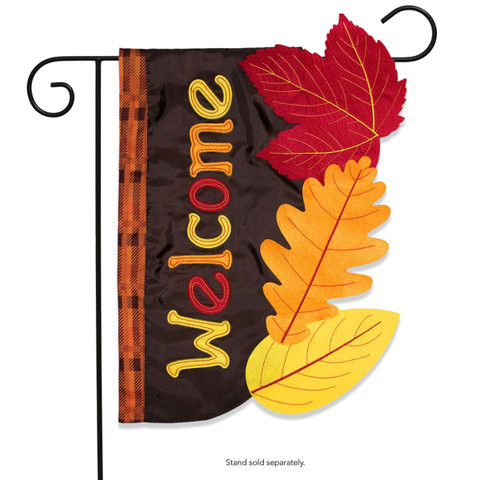 Fall Leaves Applique Garden Flag