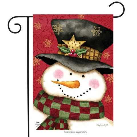 Holly Jolly Snowman Christmas Garden Flag