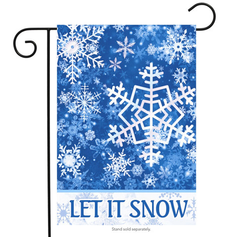 Let It Snow Snowflakes Winter Garden Flag