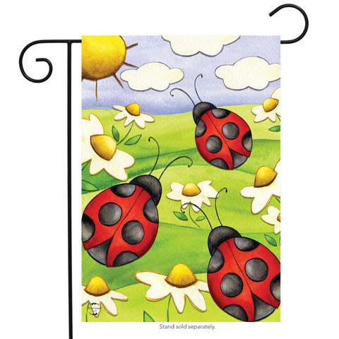 Springtime Ladybugs Garden Flag