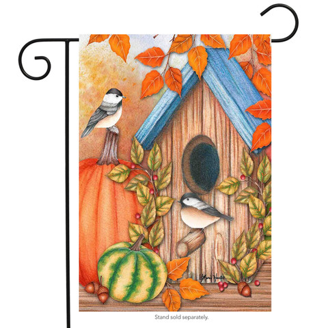 Autumn Home Chickadees Garden Flag