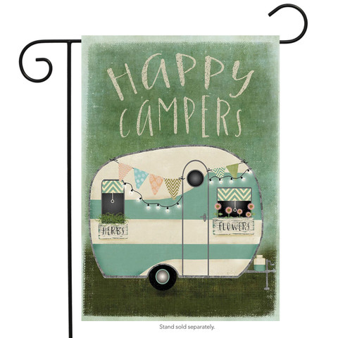 Happy Campers Summer Garden Flag