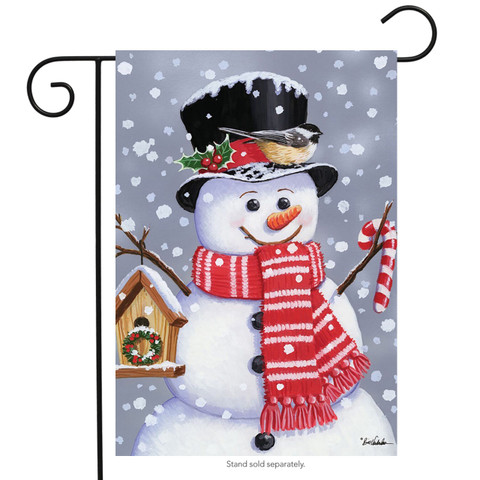 Snowman Birdhouse Christmas Garden Flag