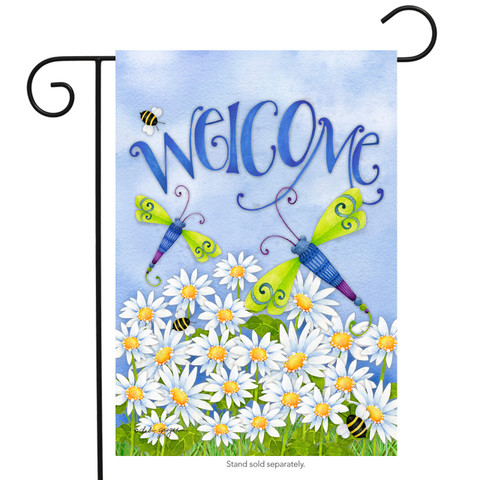 Dragonfly Welcome Summer Garden Flag