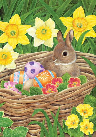 Easter Egg Basket Bunny Garden Flag