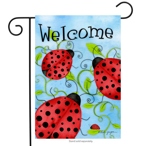 Ladybug Welcome Spring Garden Flag