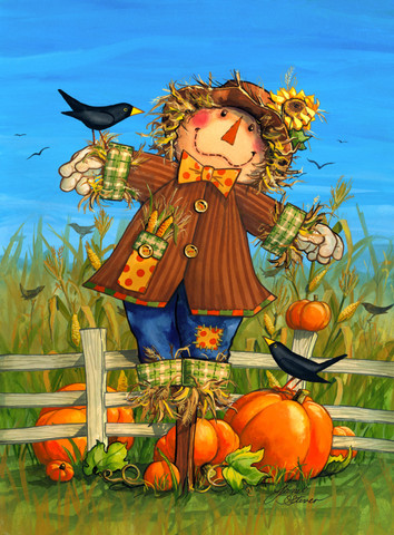 October Scarecrow Fall Garden Flag