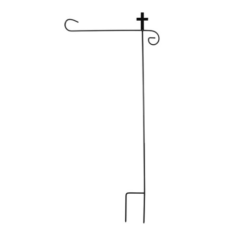 Briarwood Lane Wrought Iron Cross Garden Flag Stand Holder