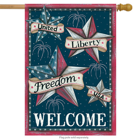 Patriotic Welcome USA Freedom House Flag