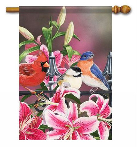 Songbirds In Stargazers Spring House Flag