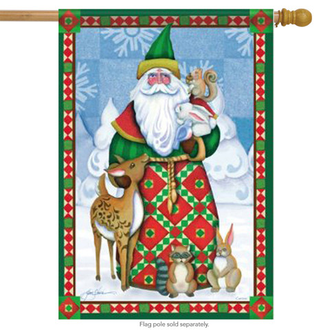 Woodland Santa House Flag