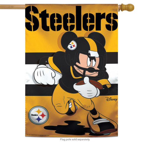 Pittsburgh Steelers NFL Mickey Mouse Football House Flag