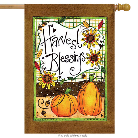 Harvest Blessings Fall Decorative House Flag