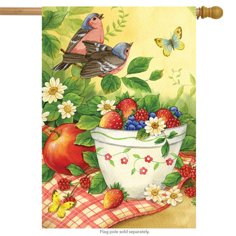 Bird Picnic Butterfly House Flag