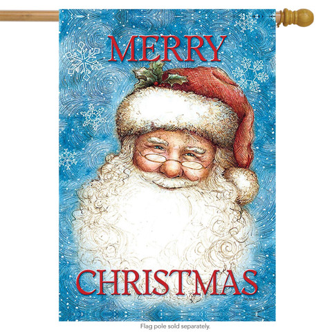 Jolly Santa Claus Holiday House Flag