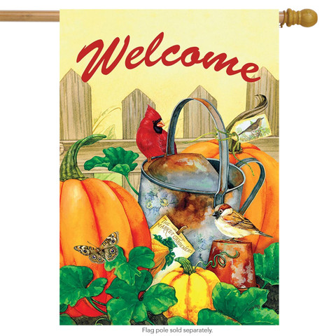 October Garden Welcome House Flag