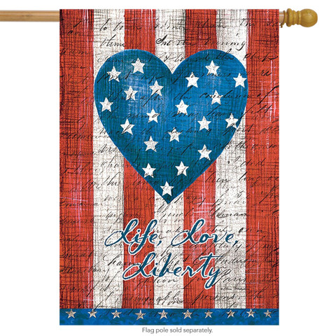 American Heart Primitive House Flag