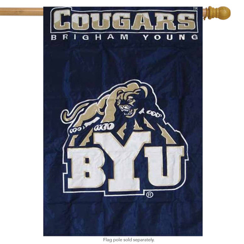 Brigham Young Applique Embroidered Banner Flag NCAA