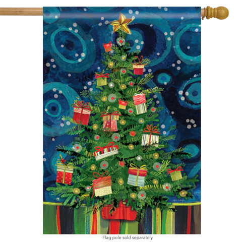 Mod Christmas Tree House Flag