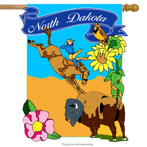 State of North Dakota Applique House Flag