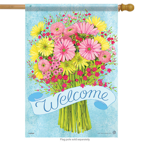 Spring Bouquet Welcome House Flag