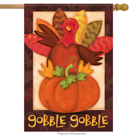 Gobble Gobble Turkey Thanksgiving House Flag