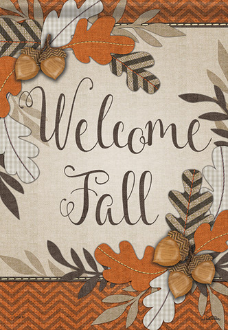 Crafty Fall Welcome House Flag