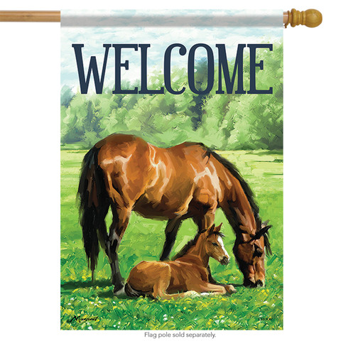 Mother & Foal Horse House Flag