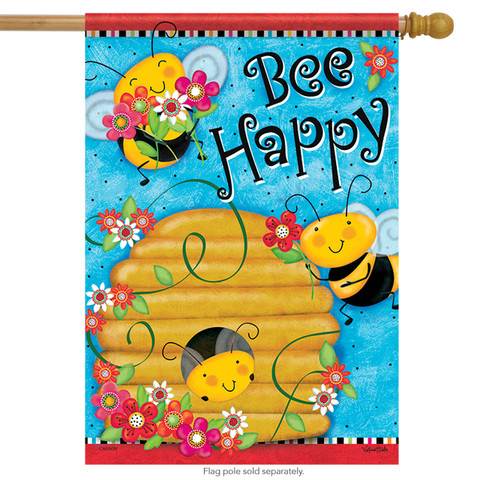 Busy Buzzin' Bee Summer House Flag