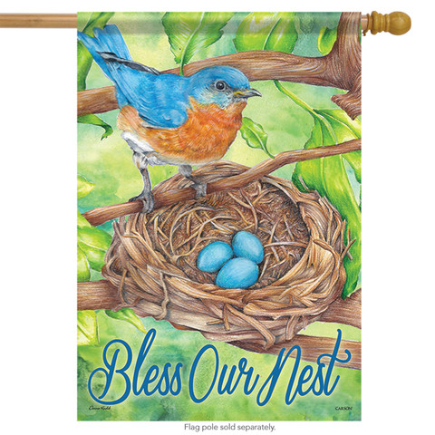 Bluebird Blessing Spring House Flag