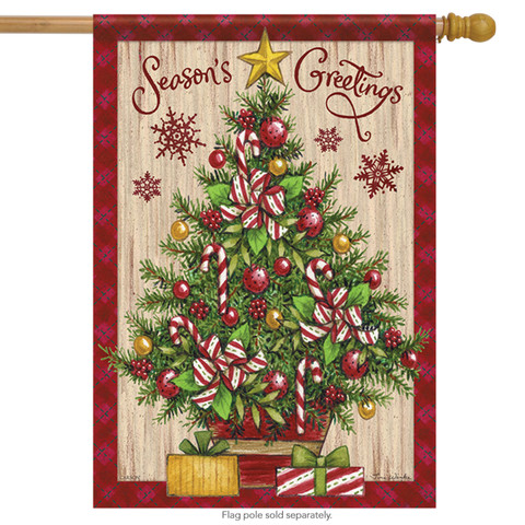 Candy Cane Tree Christmas House Flag