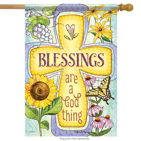 Blessing Cross Inspirational House Flag